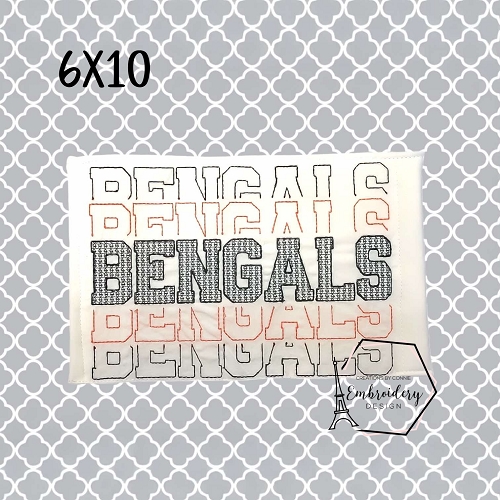 03 Team Layered Embroidery Design.  This is for 6X10!